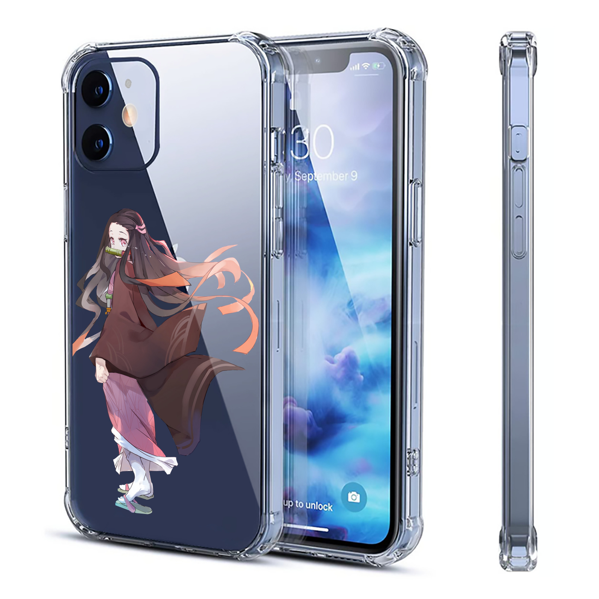 （画像用） 鬼滅の刃（きめつのやいば）竈門 禰󠄀豆子／かまど ねずこ Kamado Nezuko 【iPhone 12シリーズ対応】透明スマホケース（クリアソフトケース）